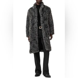 John Varvatos Gray Ace Faux Fur Coat